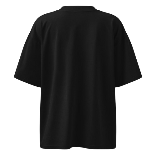 Back view of ARTEFACT Série 01 oversized black high neck t-shirt