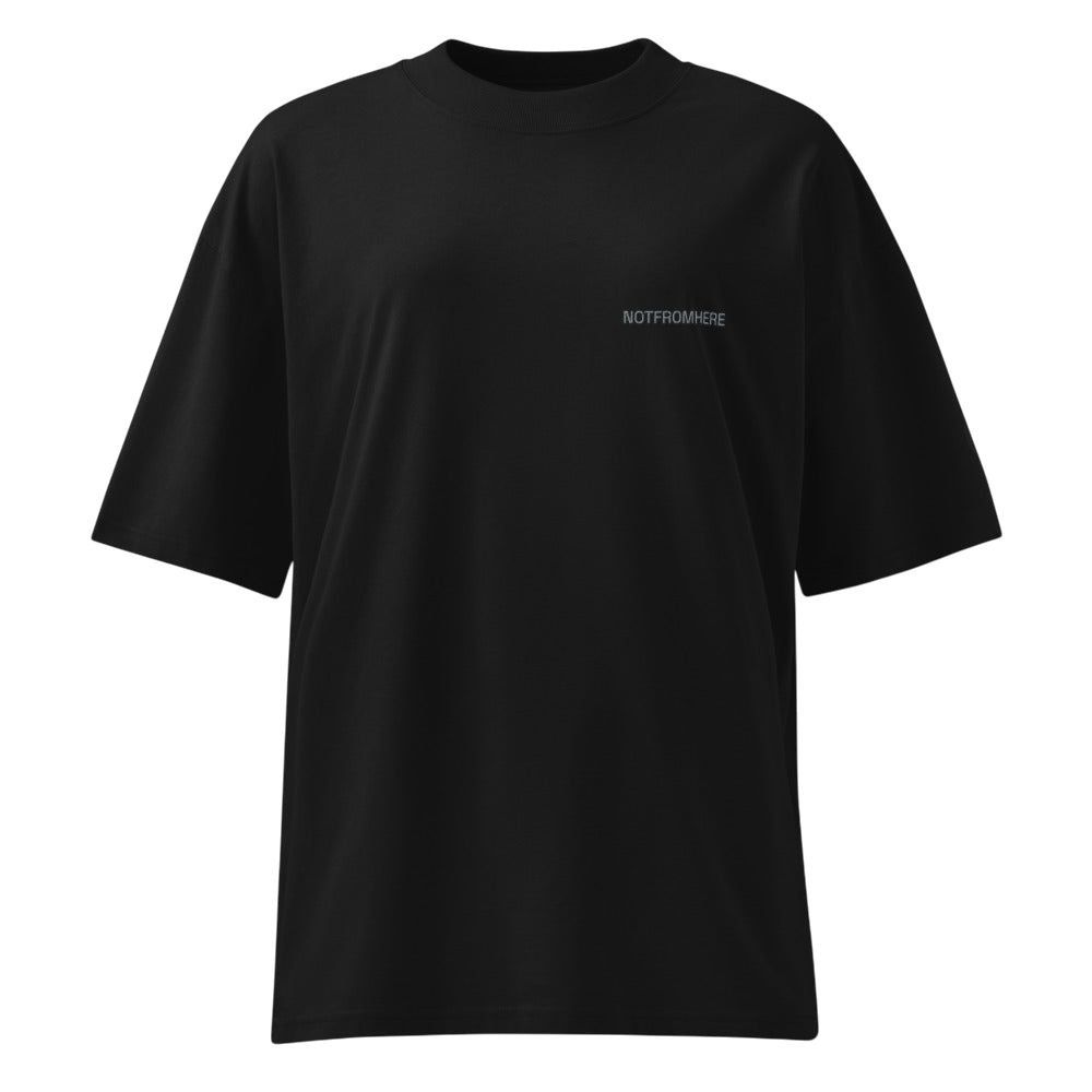 ARTEFACT Série 01 oversized high neck black t-shirt front view